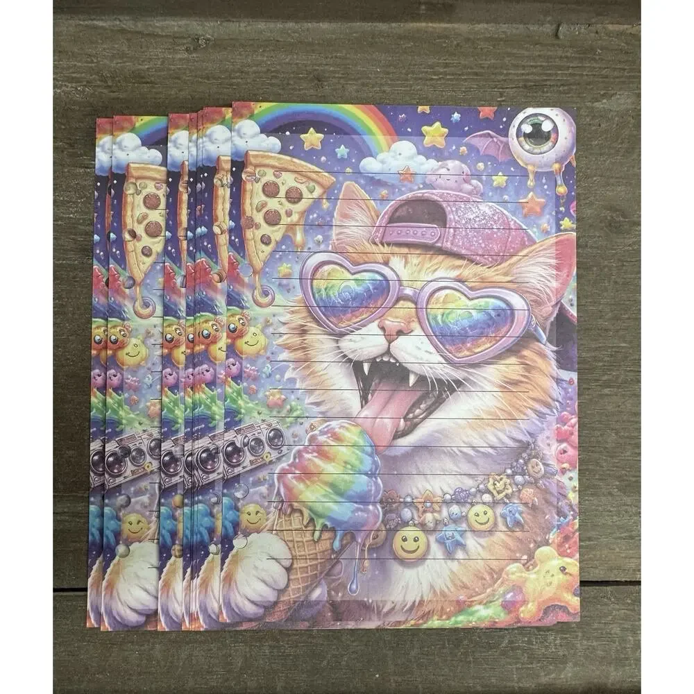 Lisa Frank Inspired Cool Cat Size A5 Refill Paper (50 Sheets)